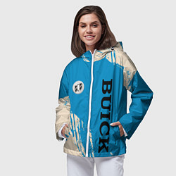 Ветровка с капюшоном женская Buick Logo emblem, цвет: 3D-белый — фото 2