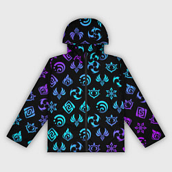 Ветровка с капюшоном женская NEON SYMBOL HERO GENSHIN IMPACT, цвет: 3D-черный