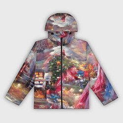 Ветровка с капюшоном женская Ностальгия Рождества, цвет: 3D-черный