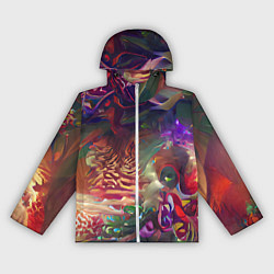 Ветровка с капюшоном женская Рождественские тайны, цвет: 3D-белый