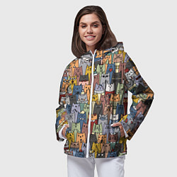 Ветровка с капюшоном женская The Коты, цвет: 3D-белый — фото 2