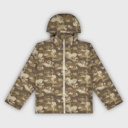 Ветровка с капюшоном женская Бегущие Дикие Лошади, цвет: 3D-белый