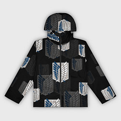 Ветровка с капюшоном женская АТАКА ТИТАНОВ ЛОГОТИП С ТЕНЬЮ, цвет: 3D-черный