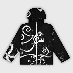 Ветровка с капюшоном женская ТАТУИРОВКА ДРАКЕНА WHITE AND BLACK, цвет: 3D-белый