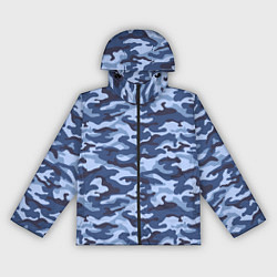 Ветровка с капюшоном женская Синий Камуфляж Camouflage, цвет: 3D-черный