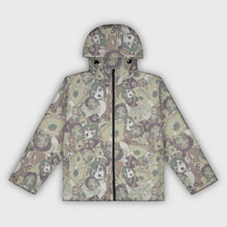 Ветровка с капюшоном женская Ahegao Цвета Хаки, цвет: 3D-черный