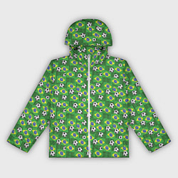 Ветровка с капюшоном женская Бразилия футбол, цвет: 3D-белый