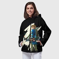 Ветровка с капюшоном женская Линк с луком, цвет: 3D-черный — фото 2