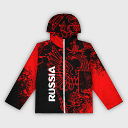 Ветровка с капюшоном женская Russia Герб страны, цвет: 3D-белый