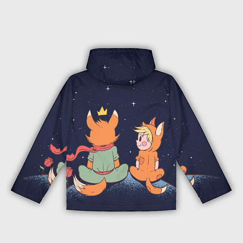 Женская ветровка Маленький принц и лис смотрят на небо / 3D-Черный – фото 2