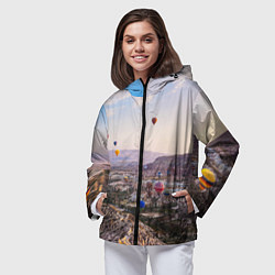 Ветровка с капюшоном женская Воздушные Шары!, цвет: 3D-черный — фото 2