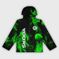 Ветровка с капюшоном женская Skoda: Green Smoke, цвет: 3D-черный