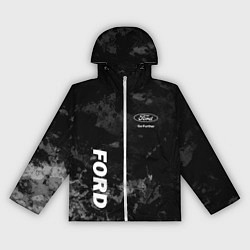 Ветровка с капюшоном женская Ford, Форд, Серый фон, цвет: 3D-белый