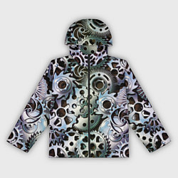 Ветровка с капюшоном женская Стимпанк шестеренки Steampunk, цвет: 3D-черный
