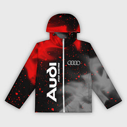 Ветровка с капюшоном женская АУДИ Pro Racing Огонь, цвет: 3D-белый