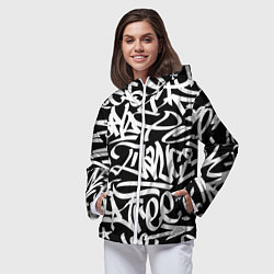 Ветровка с капюшоном женская КРУТОЕ ГРАФФИТИ Я РЭПЕР, цвет: 3D-белый — фото 2