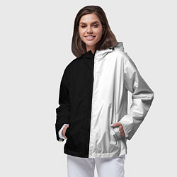 Ветровка с капюшоном женская Black and white чб, цвет: 3D-черный — фото 2