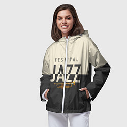 Ветровка с капюшоном женская JAZZ FESTIVAL, цвет: 3D-белый — фото 2
