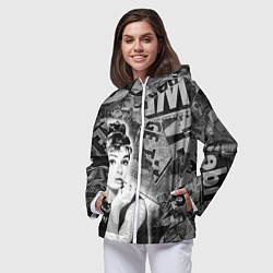 Ветровка с капюшоном женская Одри Хепберн Завтрак и Тиффани, цвет: 3D-белый — фото 2