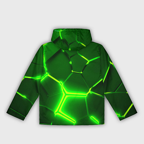 Женская ветровка 3D ПЛИТЫ НЕОН NEON GREEN HEXAGON РАЗЛОМ / 3D-Черный – фото 2