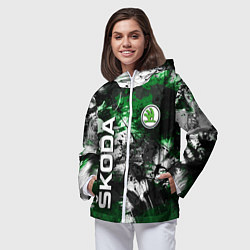 Ветровка с капюшоном женская Skoda Sport Style Шкода, цвет: 3D-белый — фото 2