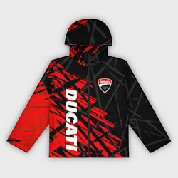 Ветровка с капюшоном женская DUCATI МОТО СПОРТ, цвет: 3D-черный