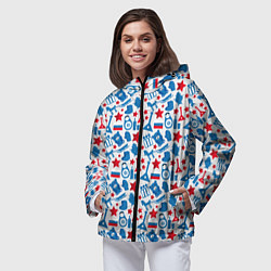 Ветровка с капюшоном женская Русский Символизм, цвет: 3D-черный — фото 2