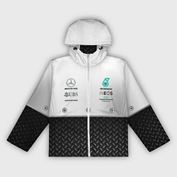 Ветровка с капюшоном женская MERCEDES F1 СТАЛЬ, цвет: 3D-белый