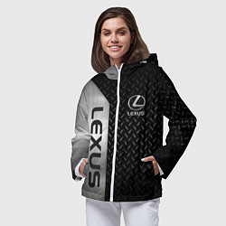 Ветровка с капюшоном женская Lexus Лексус Сталь матал, цвет: 3D-белый — фото 2