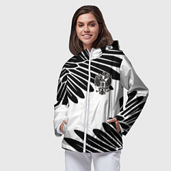 Ветровка с капюшоном женская ГЕРБ РОССИИ КРЫЛЬЯ СВОБОДЫ, цвет: 3D-белый — фото 2