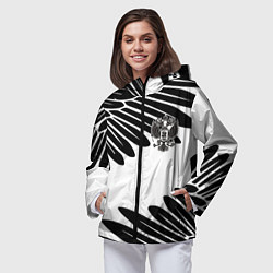 Ветровка с капюшоном женская ГЕРБ РОССИИ КРЫЛЬЯ СВОБОДЫ, цвет: 3D-черный — фото 2