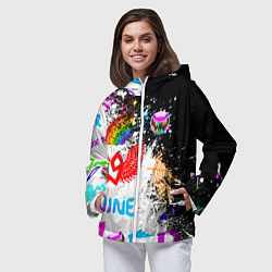 Ветровка с капюшоном женская 6ix9ine сикс найн, цвет: 3D-белый — фото 2