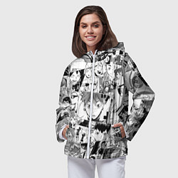 Ветровка с капюшоном женская Волейбол!! pattern, цвет: 3D-белый — фото 2