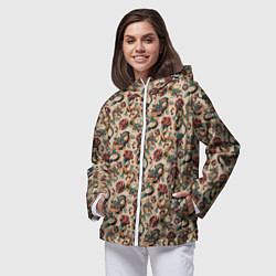 Ветровка с капюшоном женская ДРАКОН И РОЗА, цвет: 3D-белый — фото 2