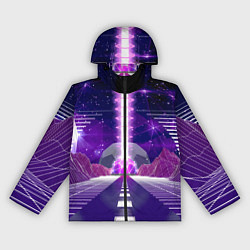 Ветровка с капюшоном женская Vaporwave Neon Space, цвет: 3D-черный