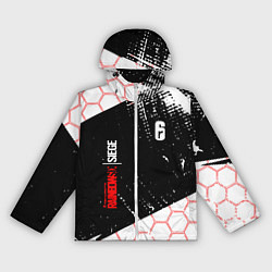 Ветровка с капюшоном женская RAINBOW SIX SIEGE 6 соты, цвет: 3D-белый