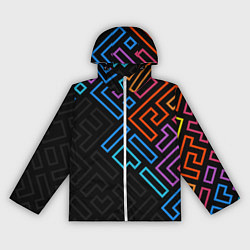 Ветровка с капюшоном женская НЕОНОВЫЕ ФИГУРЫ НЕОН, цвет: 3D-белый