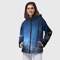 Ветровка с капюшоном женская Манящий космос, цвет: 3D-черный — фото 2
