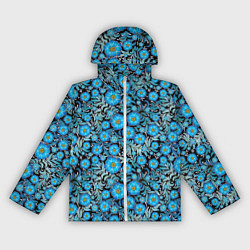 Ветровка с капюшоном женская Поле синих цветов, цвет: 3D-белый