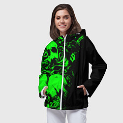 Ветровка с капюшоном женская Сабатон sabaton черепа, цвет: 3D-белый — фото 2