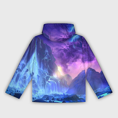Женская ветровка Фантастический пейзаж Водопад Неон / 3D-Черный – фото 2