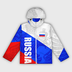 Ветровка с капюшоном женская RUSSIA - SPORTWEAR - ТРИКОЛОР, цвет: 3D-белый
