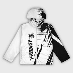 Ветровка с капюшоном женская The prodigy - логотип, цвет: 3D-белый