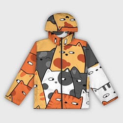 Ветровка с капюшоном женская ТЕКСТУРНЫЕ КОТИКИ TEXTURED SEALS, цвет: 3D-черный