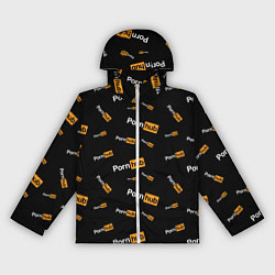 Ветровка с капюшоном женская PORN HUB НАДПИСИ ПАТТЕРН, цвет: 3D-белый