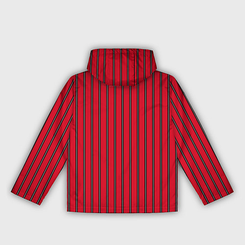 Женская ветровка Красно-черный узор в полоску / 3D-Черный – фото 2