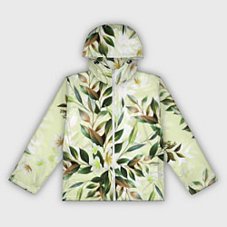 Ветровка с капюшоном женская Цветы Липовый Сад, цвет: 3D-белый