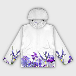 Ветровка с капюшоном женская Любимые Ирисы, цвет: 3D-белый