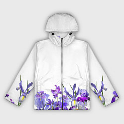 Ветровка с капюшоном женская Любимые Ирисы, цвет: 3D-черный