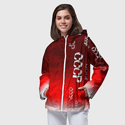 Ветровка с капюшоном женская Принт с надписью СССР, цвет: 3D-белый — фото 2